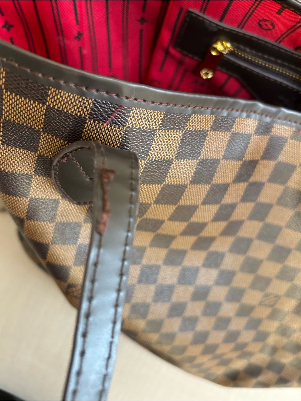Brown Checkered Tote Bag - Picture 11 of 15
